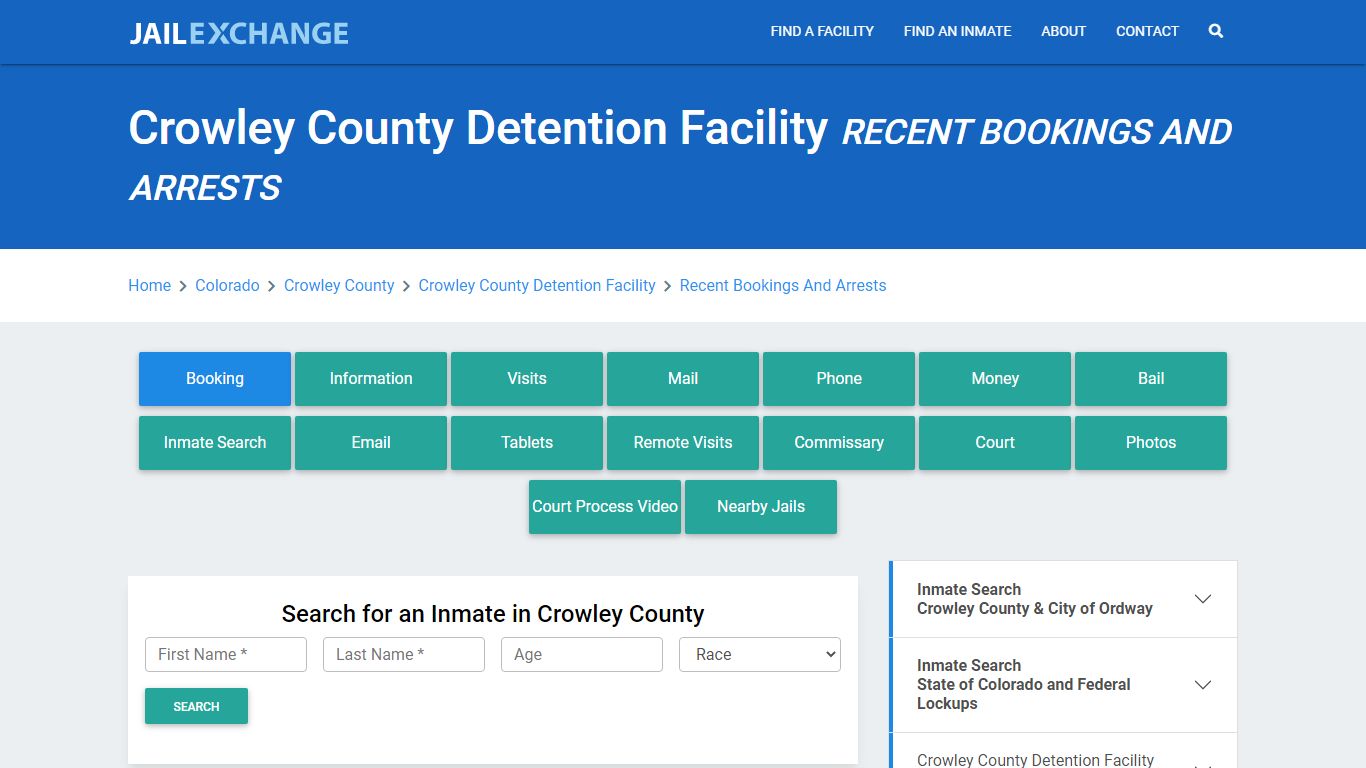 Crowley County Detention Facility Recent Bookings And Arrests